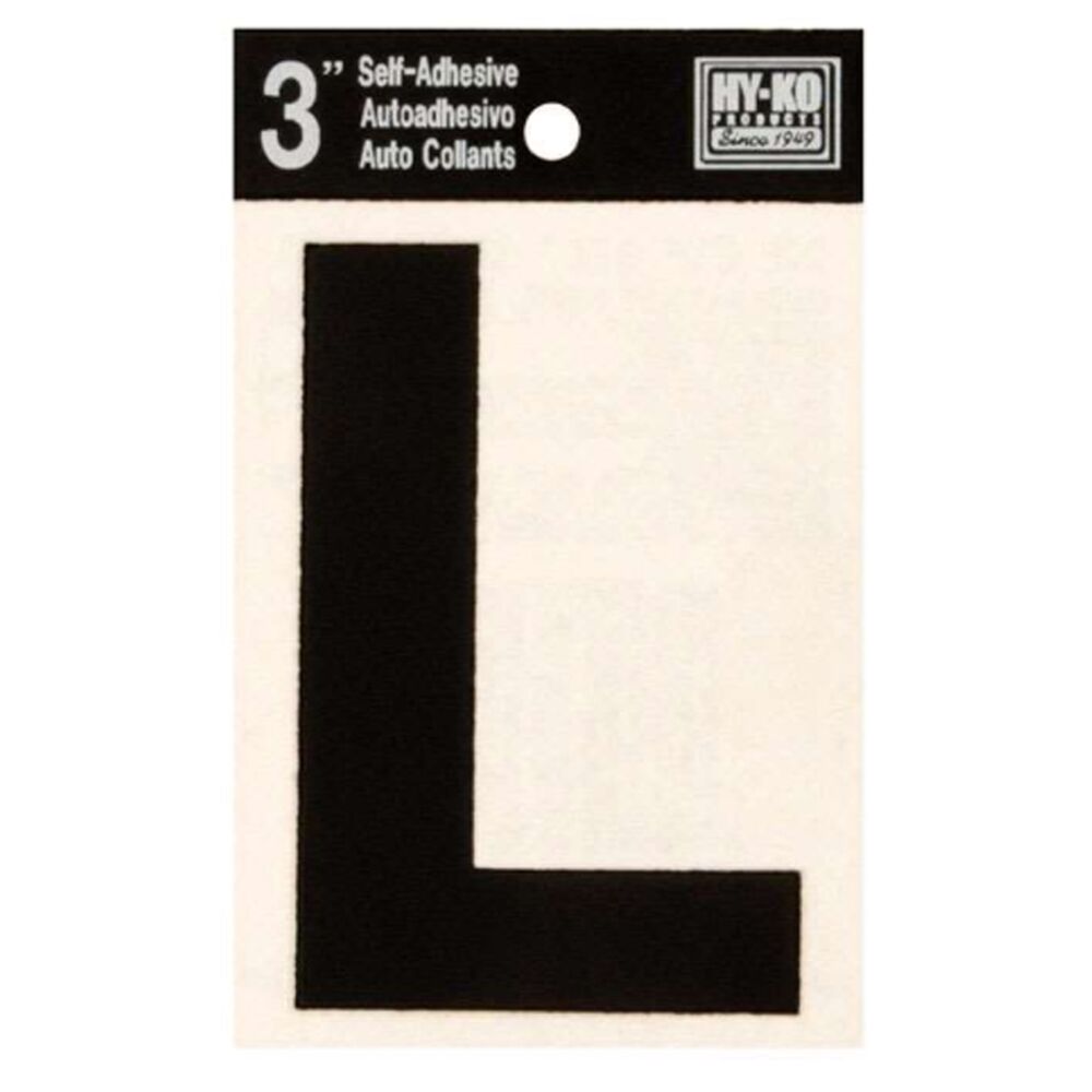 image of Black Vinyl Letter L Self-Adhesive 