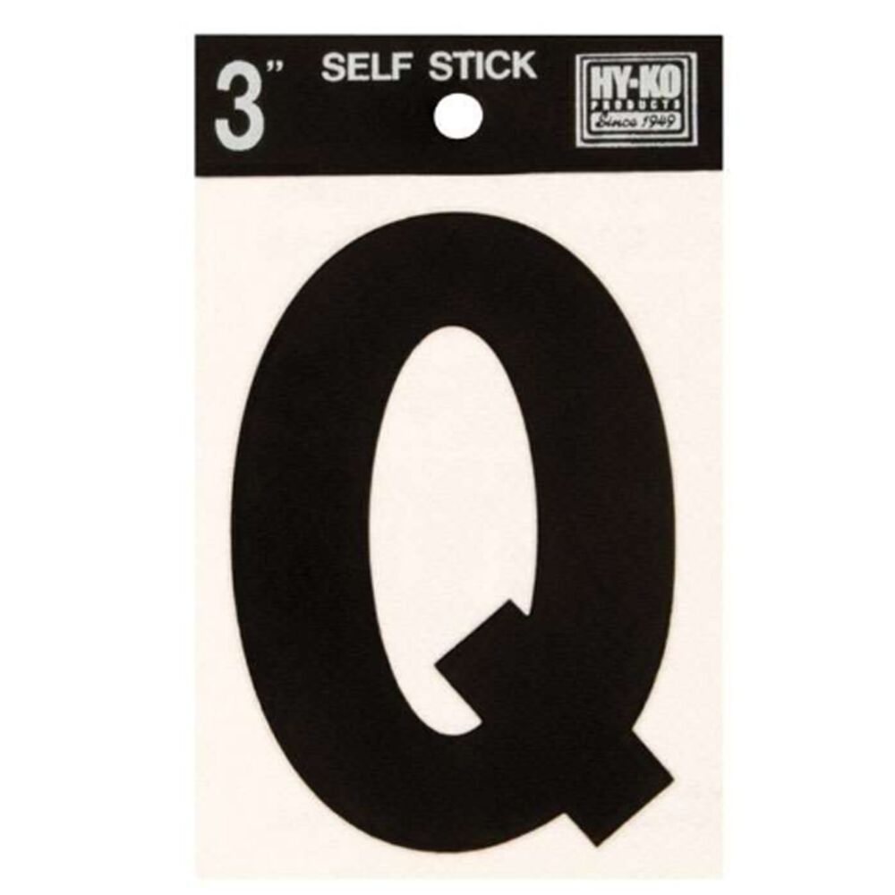 image of Black Vinyl Letter Q Self-Adhesive 