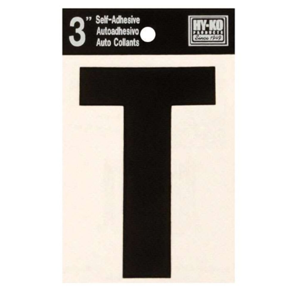 image of Black Vinyl Letter T Self-Adhesive 