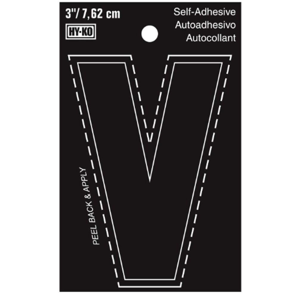 image of Black Vinyl Letter V Self-Adhesive 