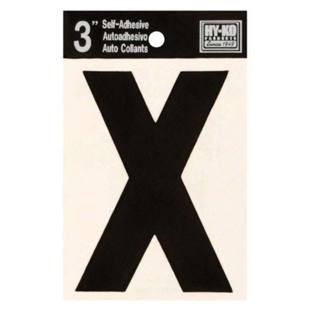 image of Black Vinyl Letter X Self-Adhesive 