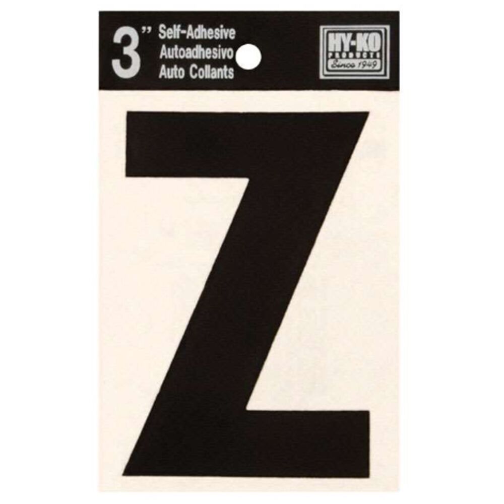 image of Black Vinyl Letter Z Self-Adhesive 