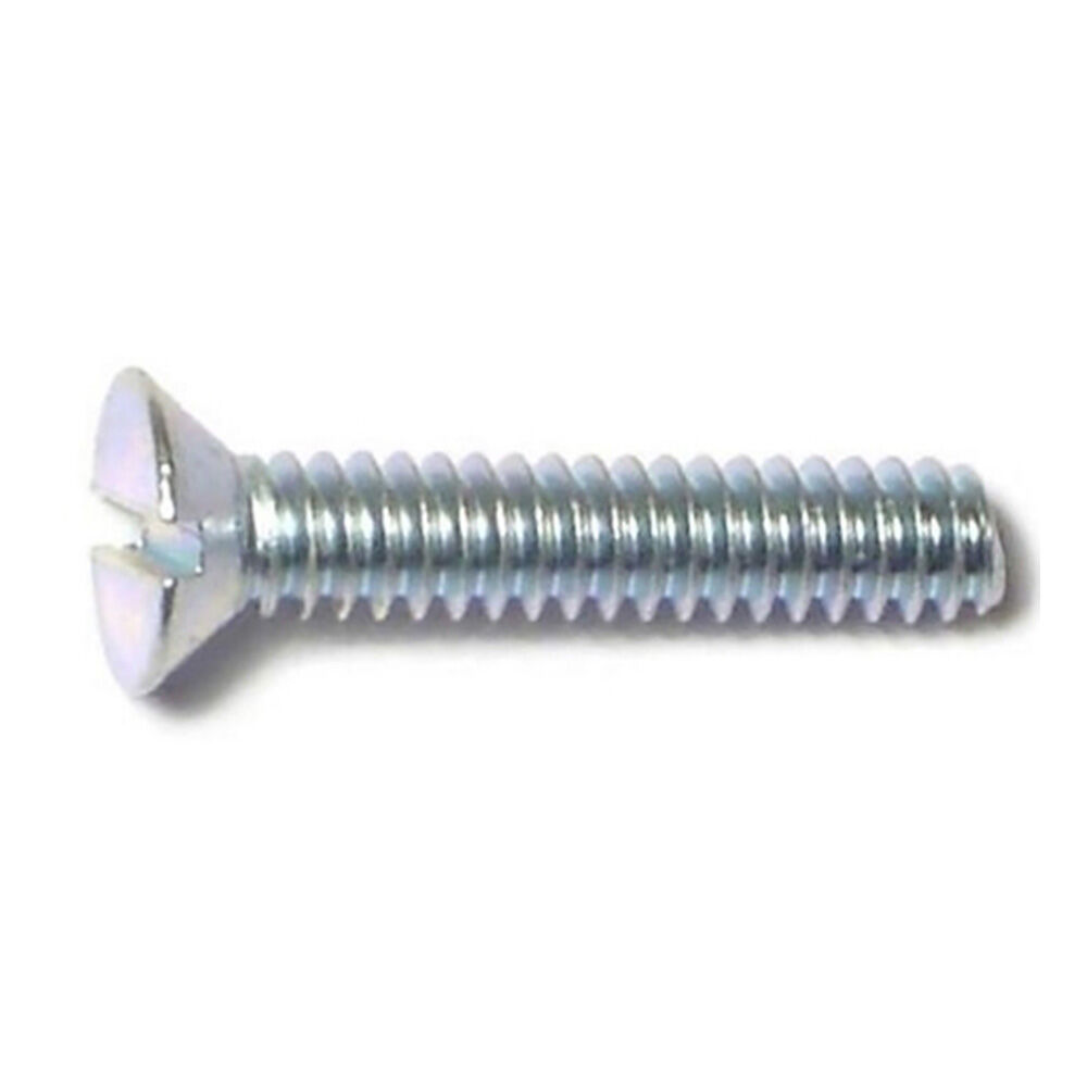 image of Slotted Flat Stove Bolts, 6-32 x 3/4, Zinc, 4-Piece