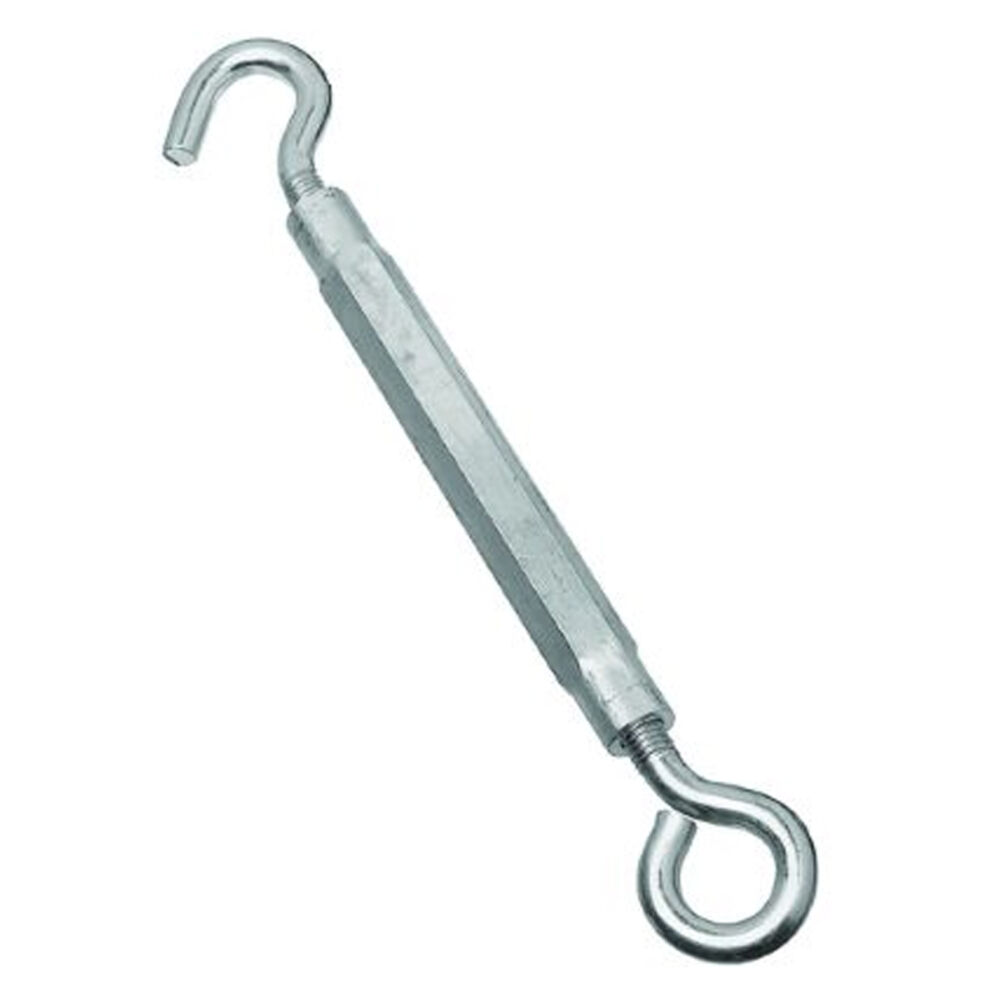 image of N221-903 Hook & Eye Turnbuckle 1/2 By 17 in Hook & Eye Turnbuckle Zinc Plated Steel With Aluminum Body