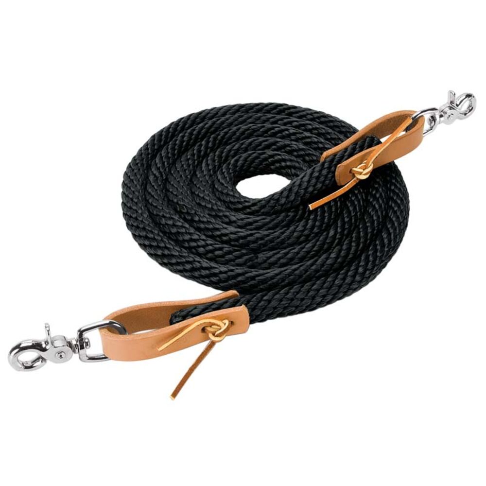 image of Poly Roper Reins with Scissor Snap, 3/8-inch x 8-foot, Black