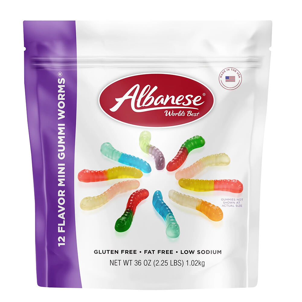 image of 12 Flavor Mini Gummi Worms, 36oz