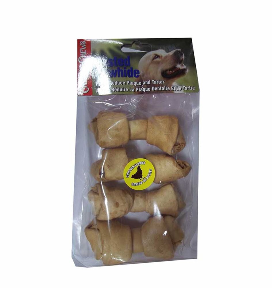 image of Chicken Basted Rawhide 5-in Bone, 4 pack