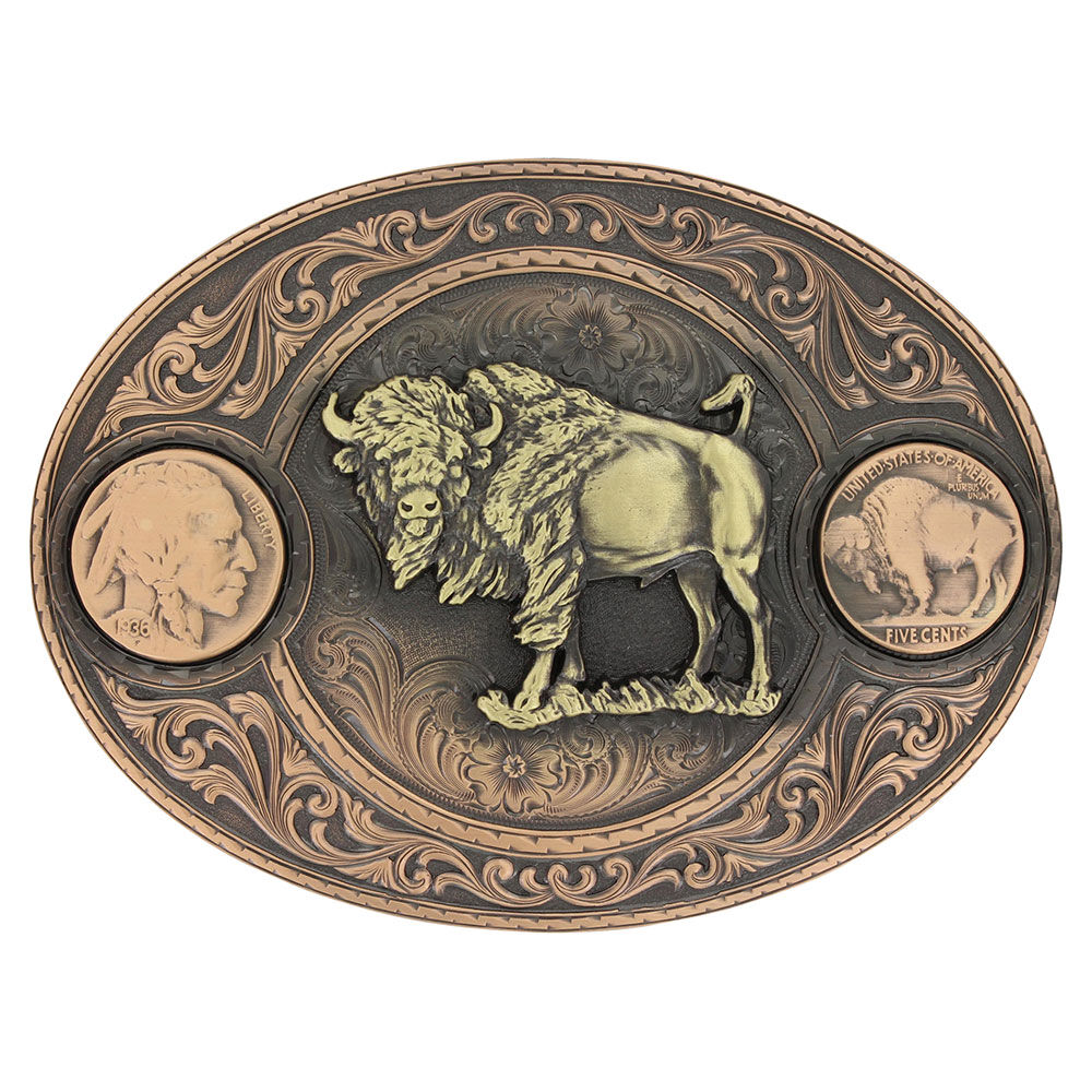image of Miner's Buffalo Indian Head Nickel Belt Buckle with Buffalo