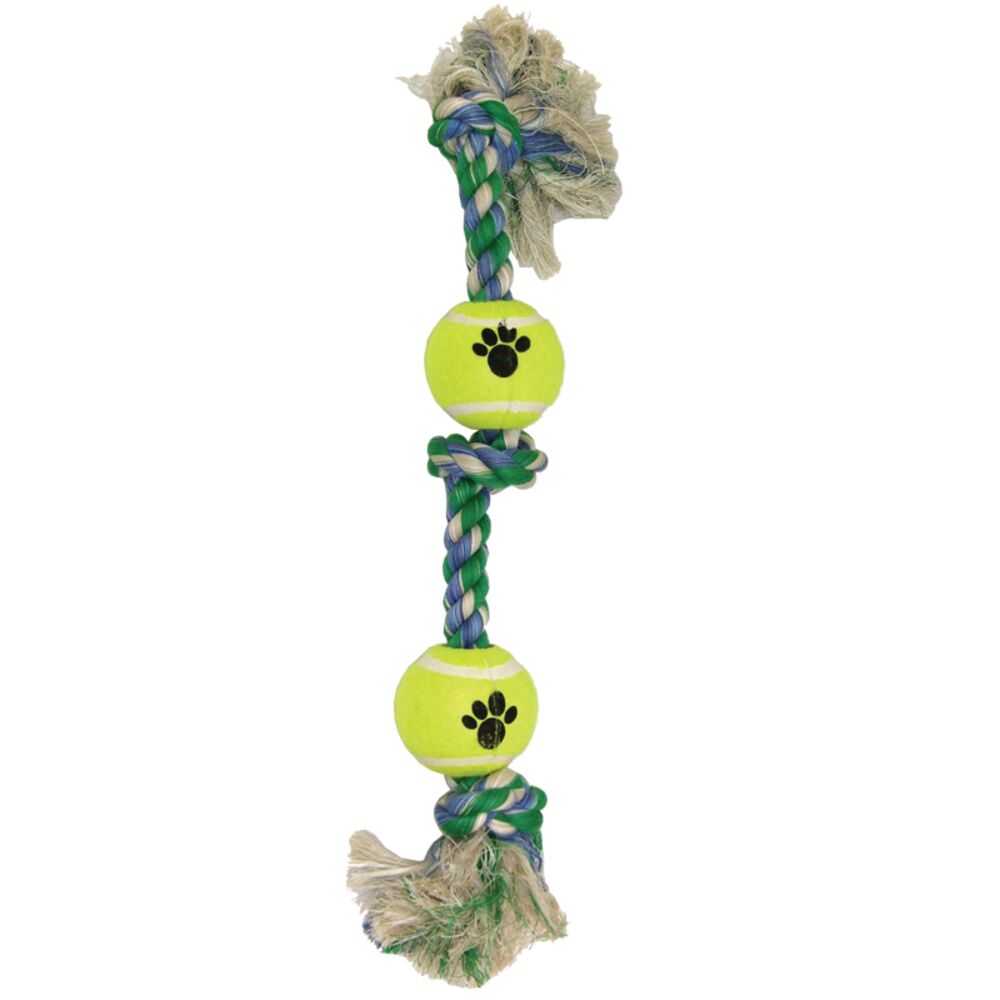 image of Rope with Tennis Balls Dog Toy, 20 in