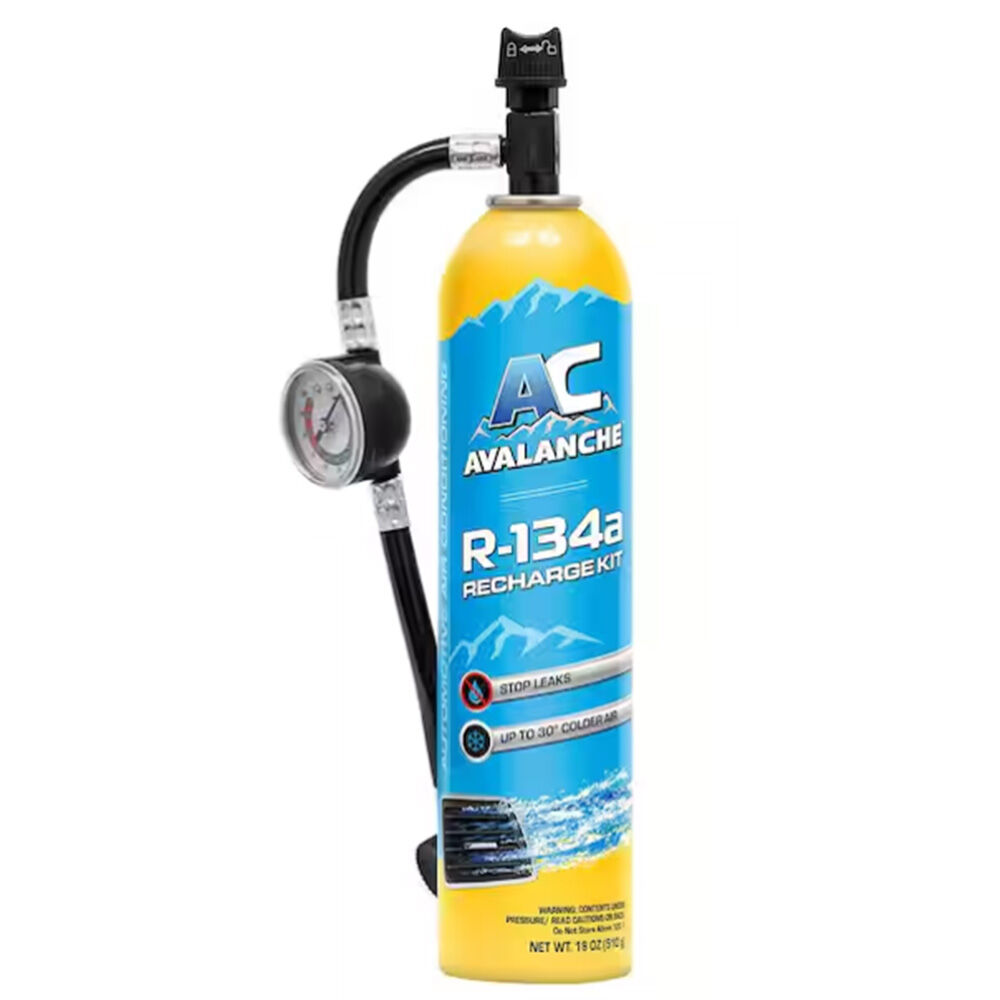 image of Glacier Ice R-134A Refrigerant with Hose and Gauge