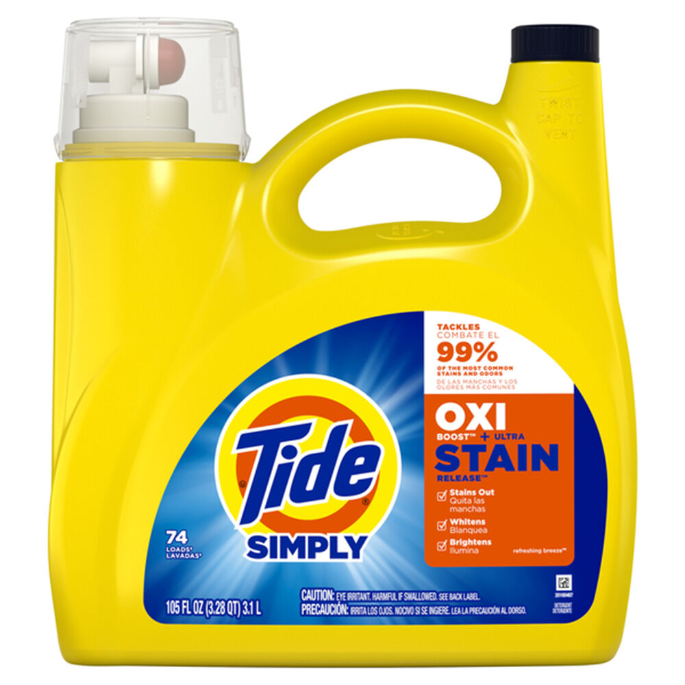 image of Simply OXI Boost + Ultra Stain Release Laundry Detergent, 105 fl oz