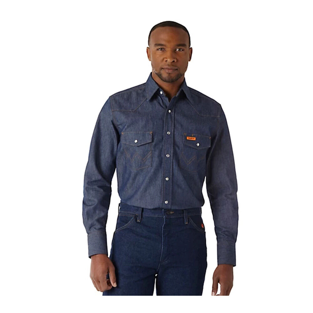 image of Men's FR Western Twill Long Sleeve Snap Button Work Shirt