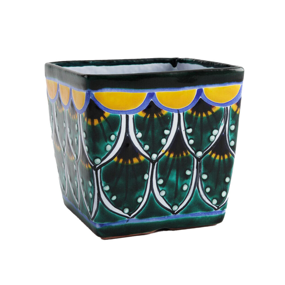 image of Assorted 6 in Cuadrada Talavera Planter (Style May Vary)