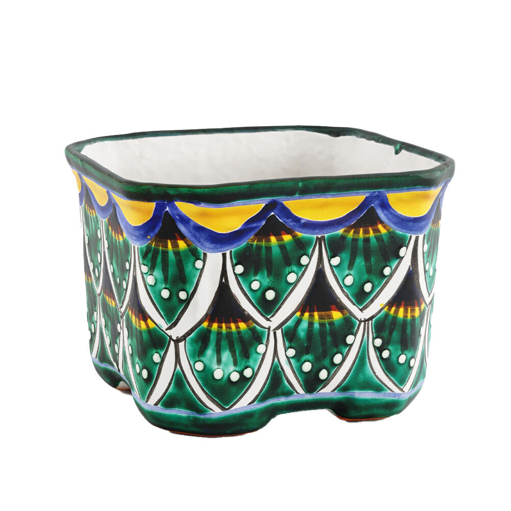 image of Assorted 4 in Cuadrada Talavera Planter (Style May Vary)