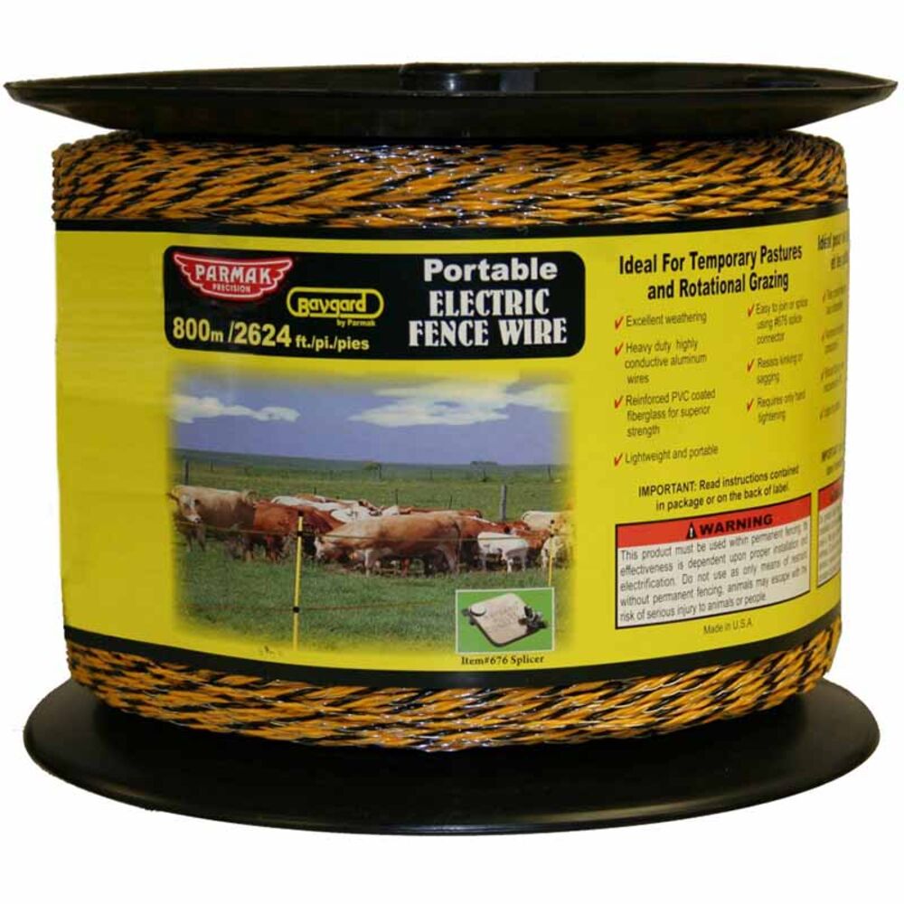 image of Baygard Yellow/Black Heavy Duty Real Easy Polywire, 2624-ft