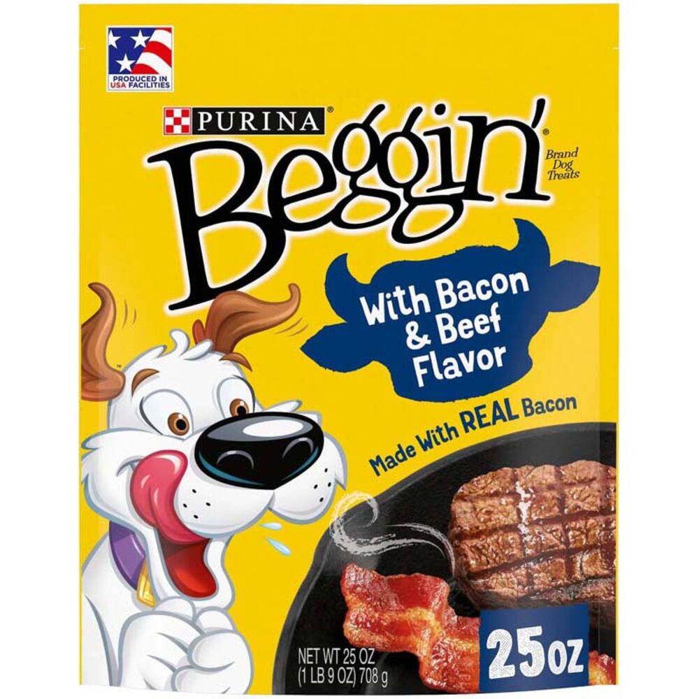image of Beggin' Strips Dog Treats- Beef and Bacon, 25 oz