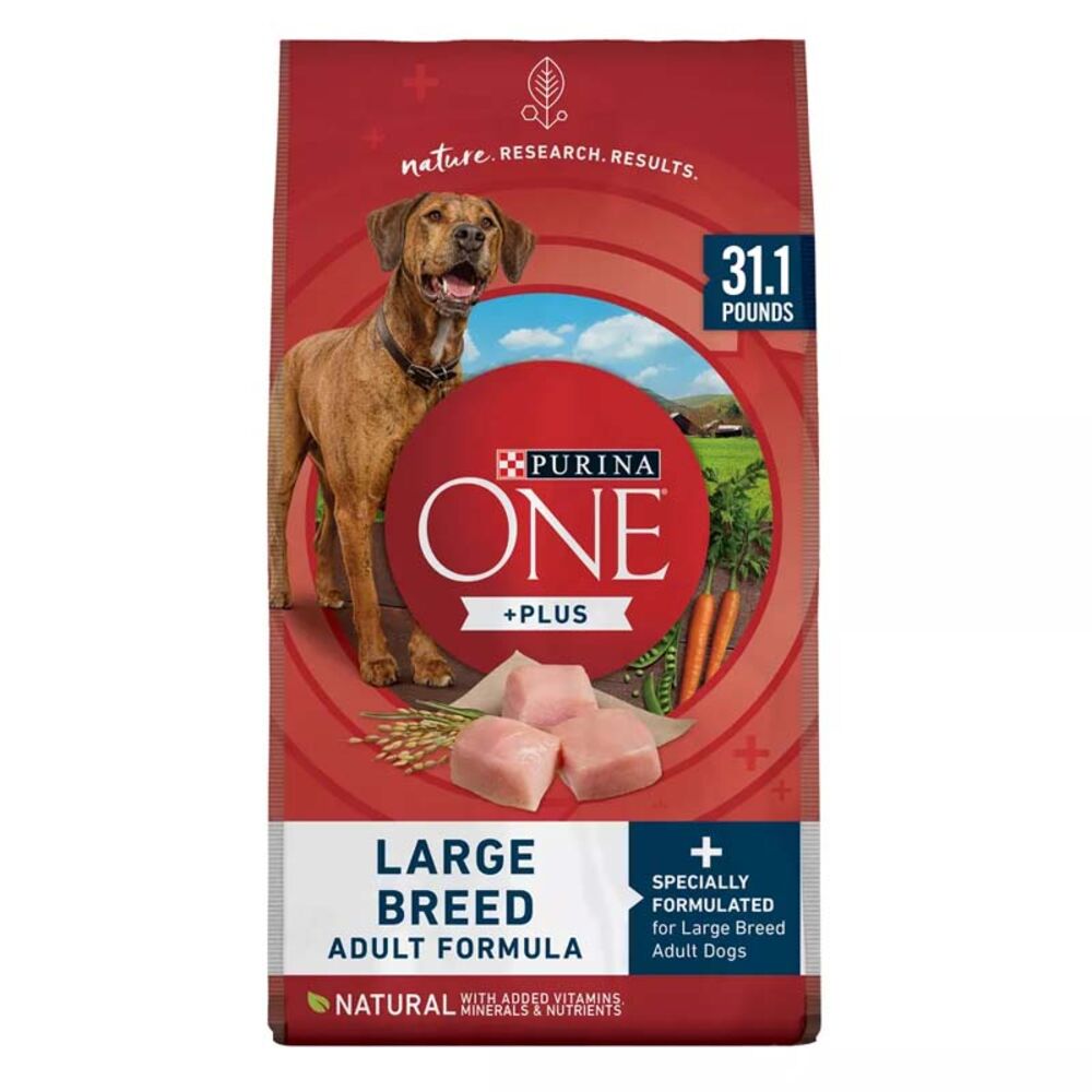 image of Purina One Dry Dog Food- Large Breed, Chicken and Rice, 31.1 lb