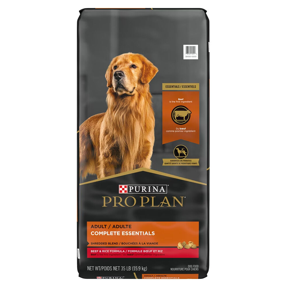 image of Pro Plan Shredded Beef and Rice Dry Dog Food, 35 lb