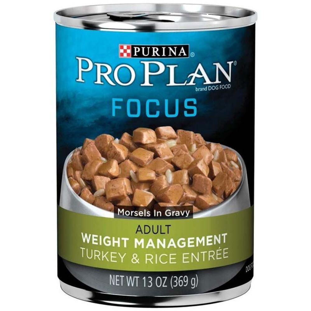 image of Pro Plan Wet Dog Food- Focus, Weight Management, Turkey and Rice, 13 oz