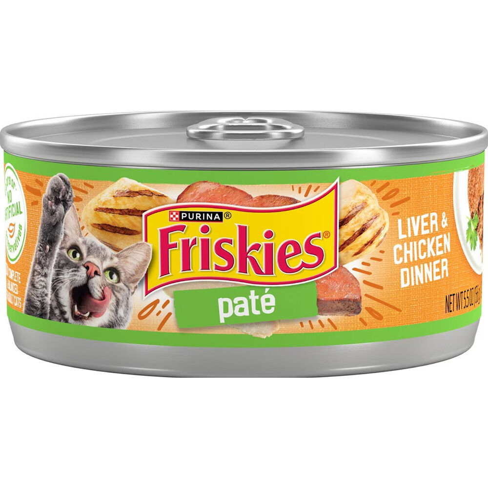 image of Friskies Wet Cat Food- Classic Pate, Liver and Chicken, 5.5 oz