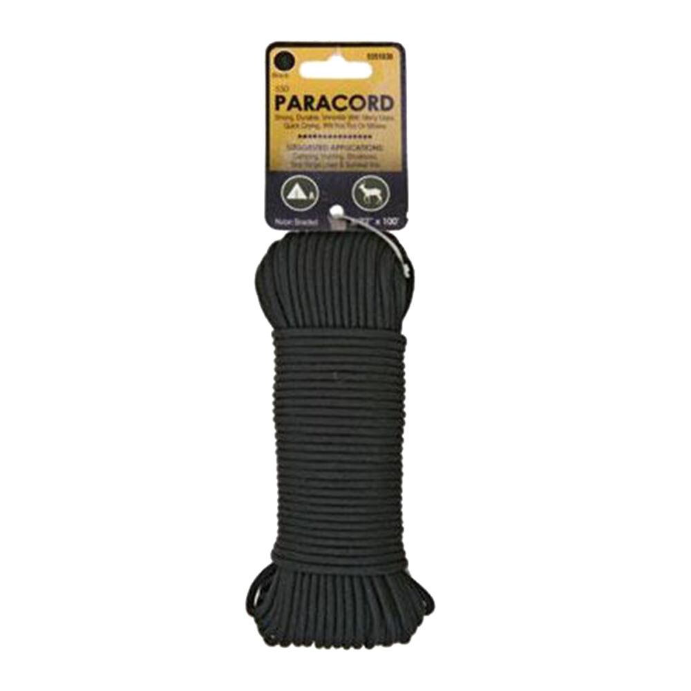 image of Paracord, Black, 5/32 in x 100 ft