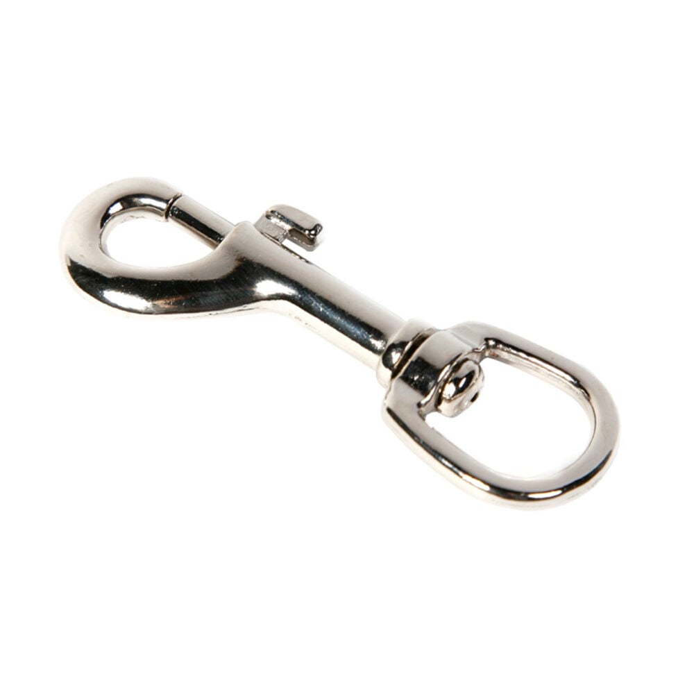 image of Nickel Finish Swivel Round Eye Bolt Snap, 3 in with 3/8 in Eye