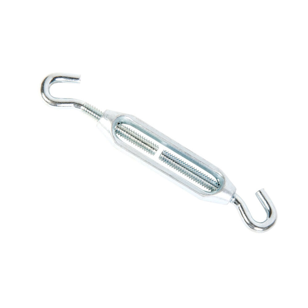 image of Zinc Plated Finish Turnbuckle, Light Duty Hook and Hook, 1/4 in x 2 1/8 in