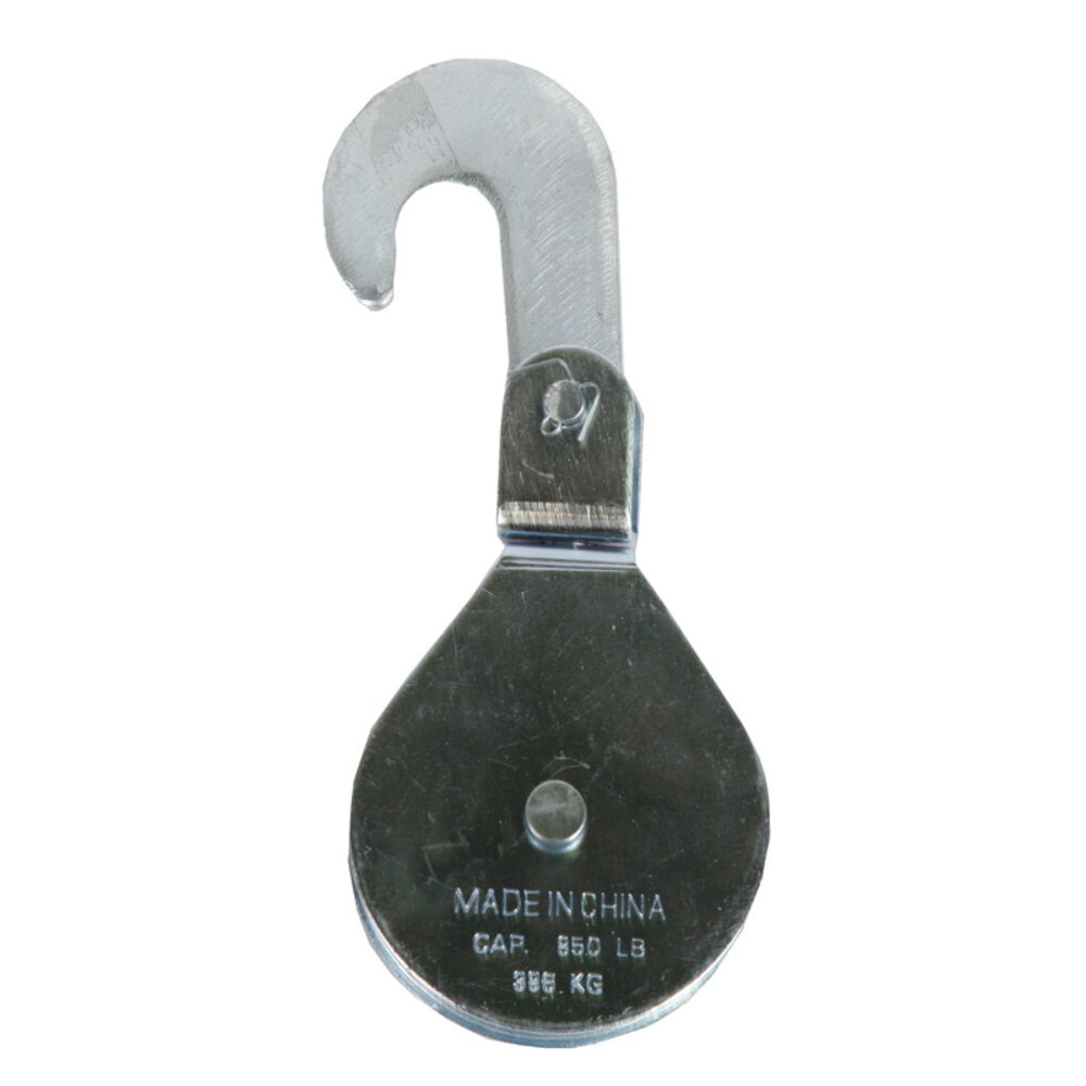 image of Zinc Plated Finish Swivel Hook Cable Block with 3 in Sheave