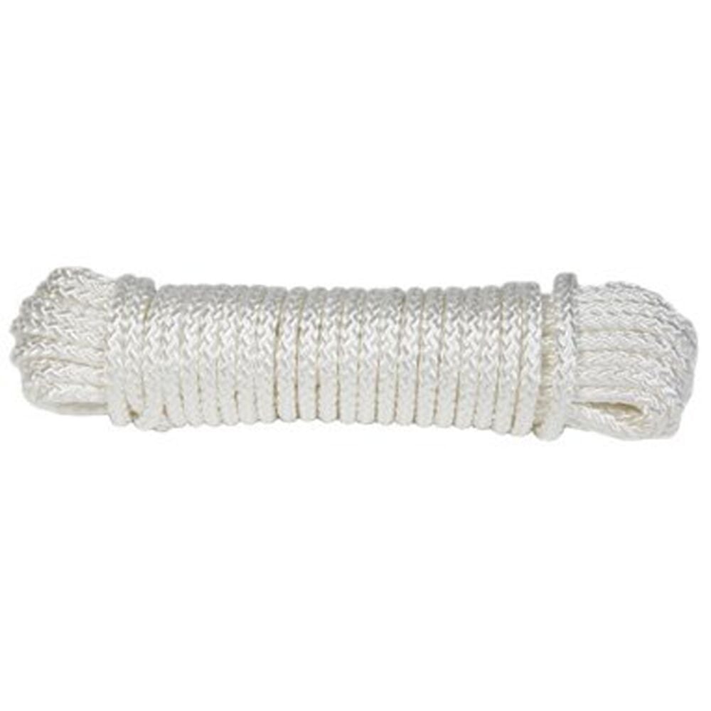 image of Rope, Double Braided Pester, White, 1/4 in x 50 ft