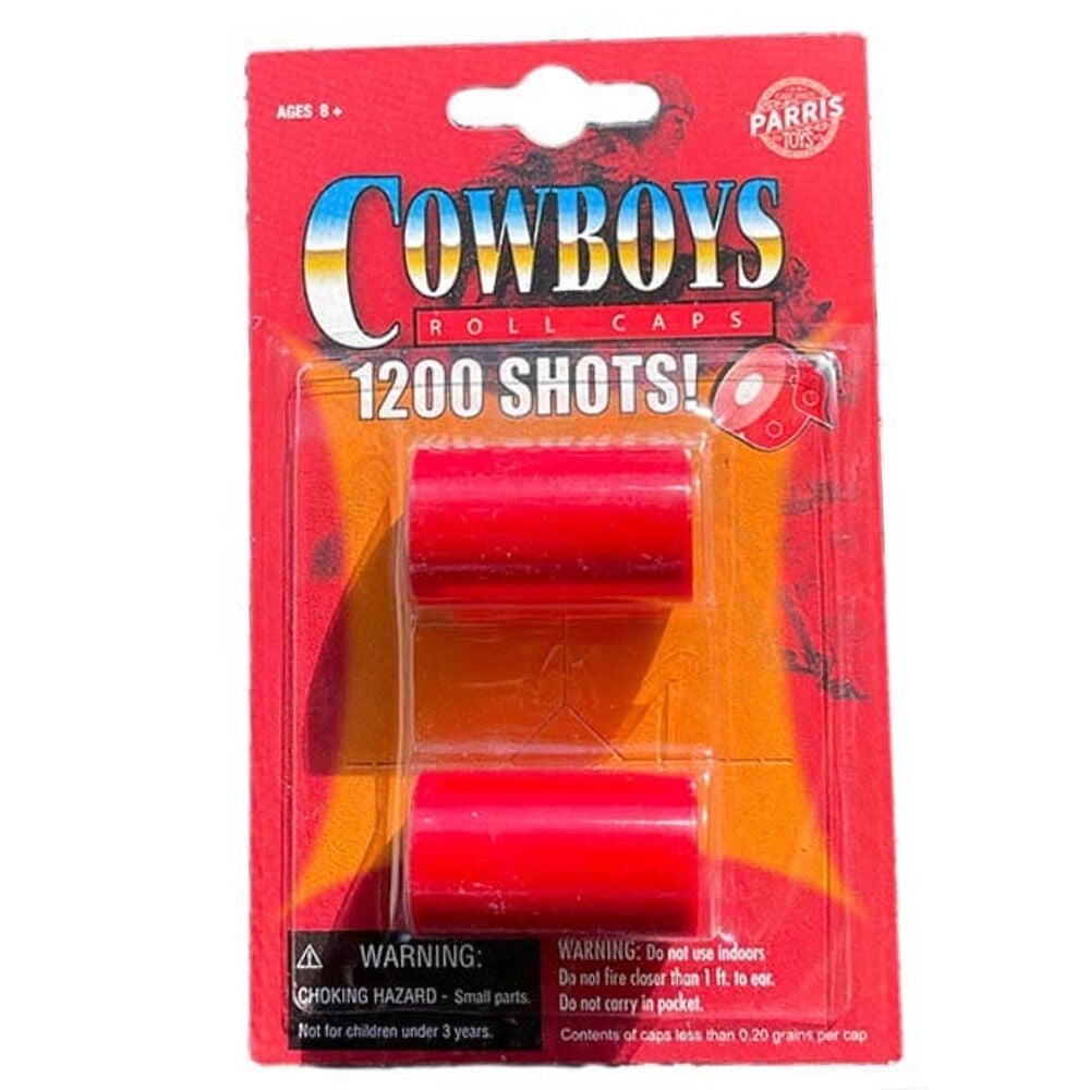 image of 2 Plastic Cylinder Cap Gun Roll Caps, 1200 Shots
