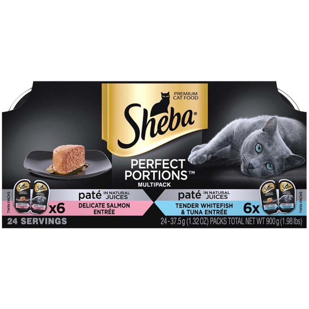 image of Perfect Portions Multipack Seafood Pate Entre Cat Food, 1.3 oz Twin Pack, 12 pack