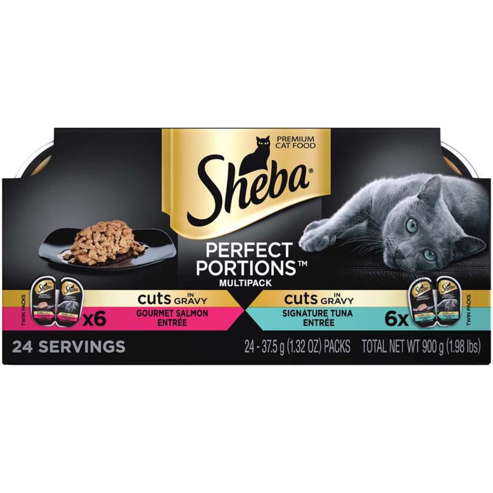 image of Perfect Portions Multipack Seafood Cuts in Gravy Entre Cat Food, 1.3 oz Twin Pack, 12 pack