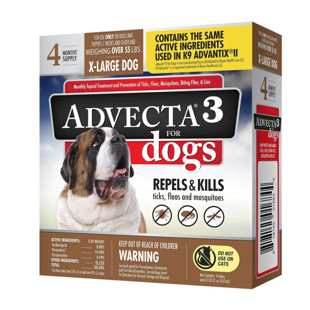 image of Flea & Tick Topical Treatment, Flea & Tick Control for Dogs, 4 Month Supply, X-Large Dog