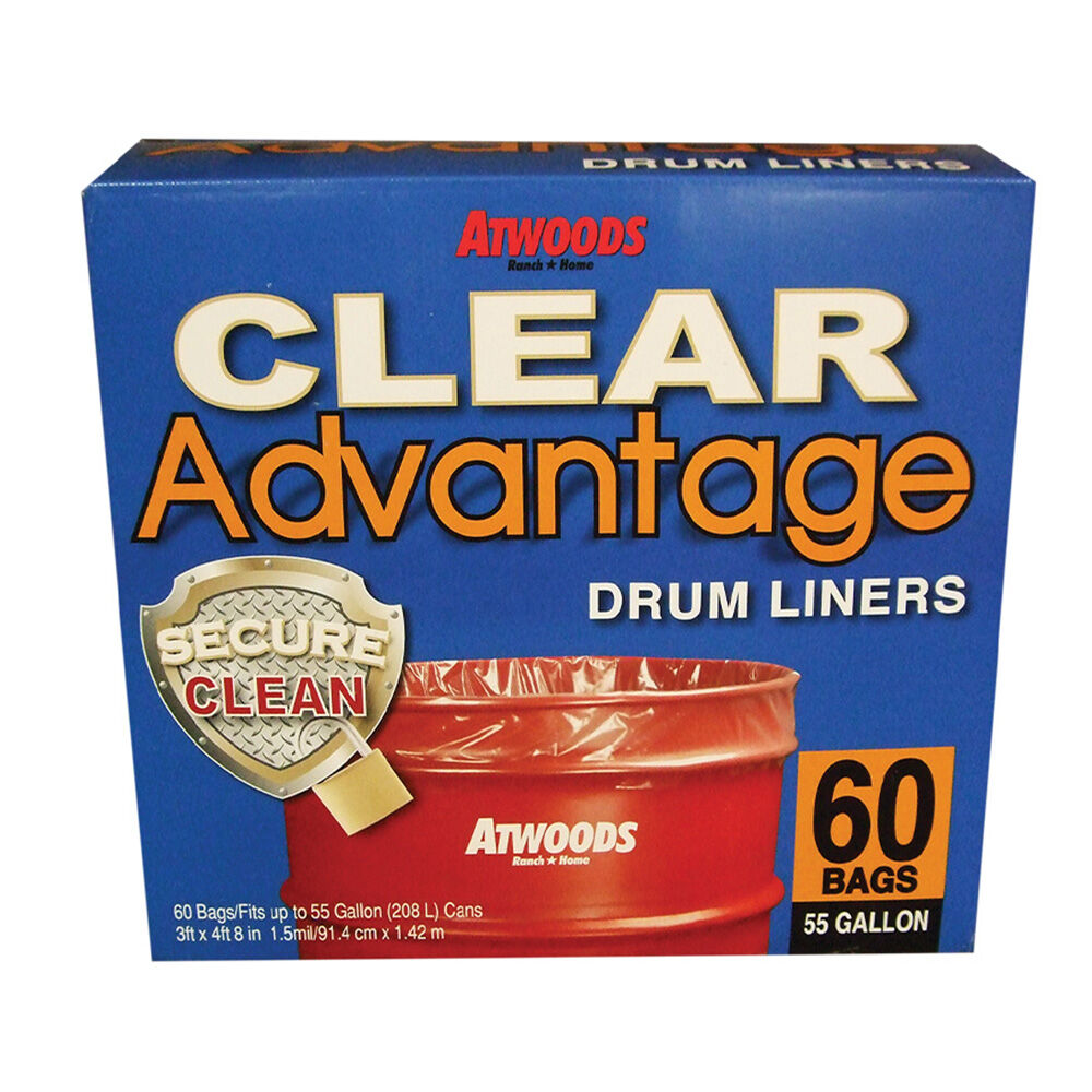 image of 55 gal Trash Bags, Clear, 60 ct
