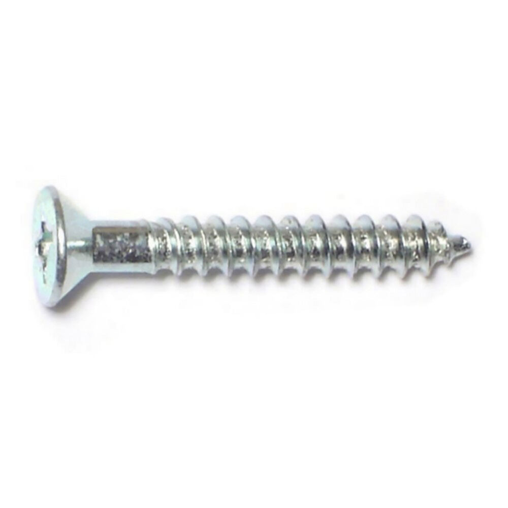 image of 6 x 1 Flat Wood Screws, Zinc