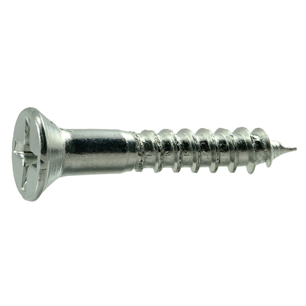 image of 8 x 1 Flat Wood Screws, Zinc