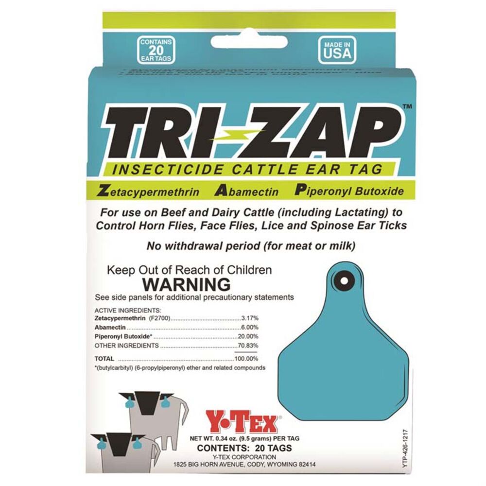 image of Tri-Zap Insecticide Cattle Ear Tags, 20 count