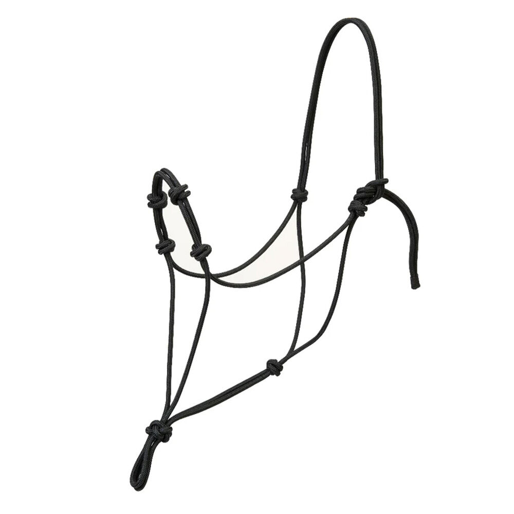 image of Silvertip Four Knot Rope Halter, Average, Black