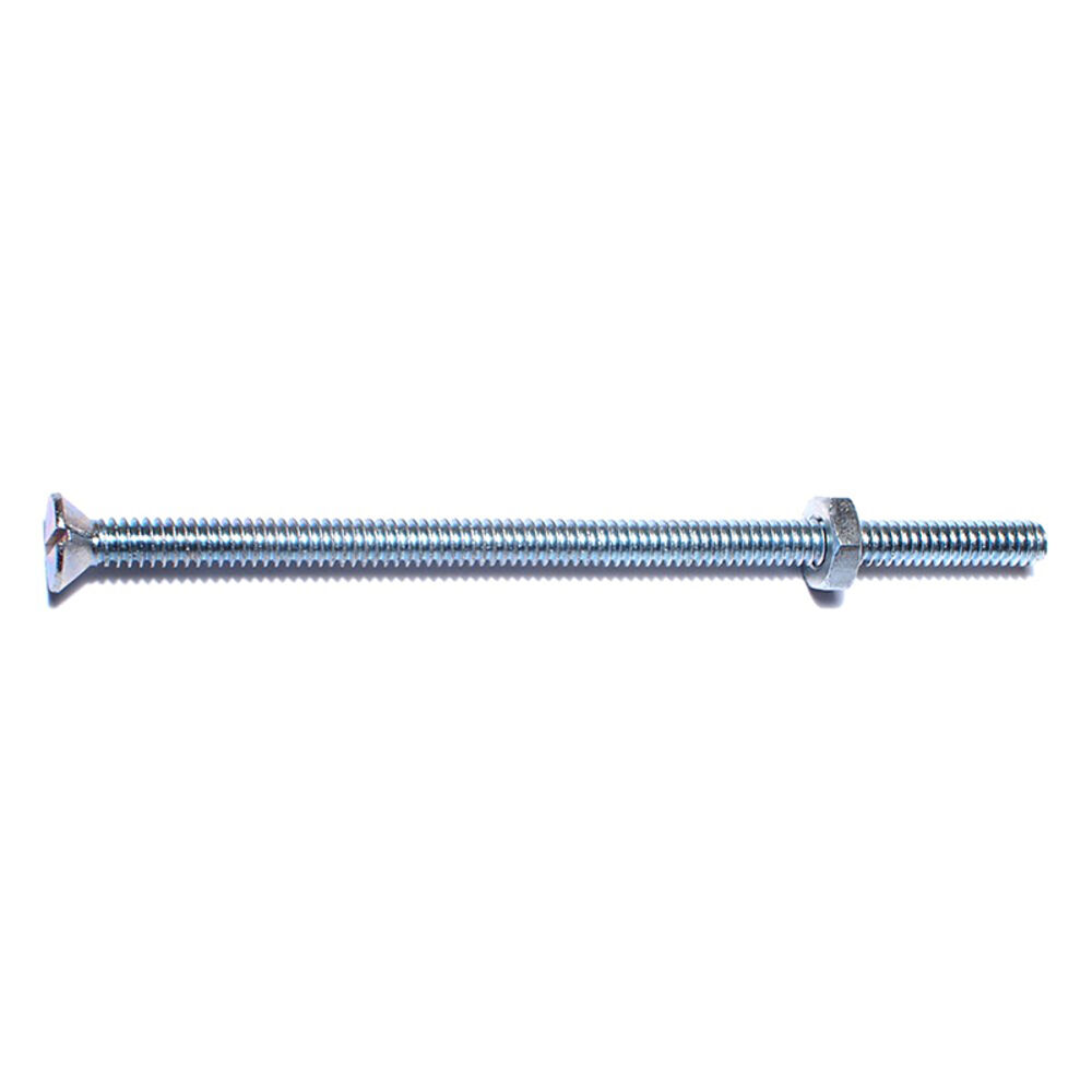 image of Slotted Flat Stove Bolts, 10-24 x 4, Zinc, 1-Piece
