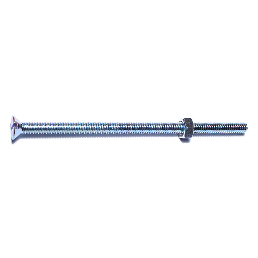 image of Slotted Flat Stove Bolts, 1/4-20 x 5, Zinc, 1-Piece