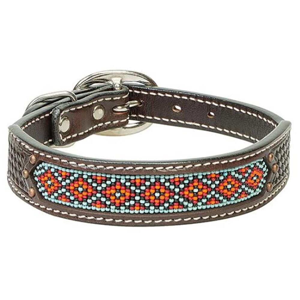 image of Beaded Basketweave Dog Collar, 3/4-inch x 15-inch