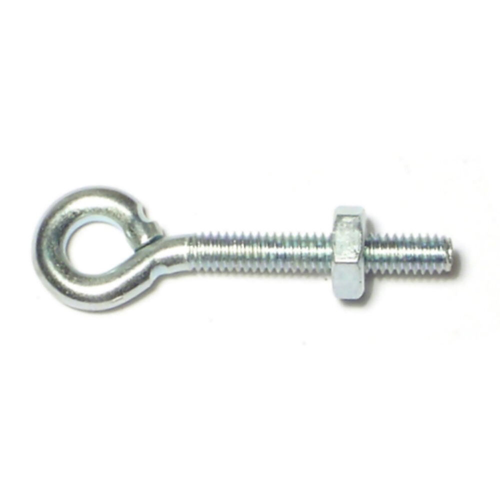 image of Eye Bolts with Nuts, 5/32-32 x 1-5/8, Zinc, 1-Piece