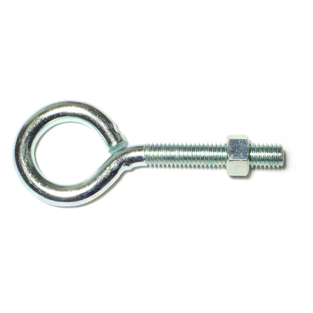 image of Eye Bolts with Nuts, 3/8-16 x 4, Zinc, 1-Piece