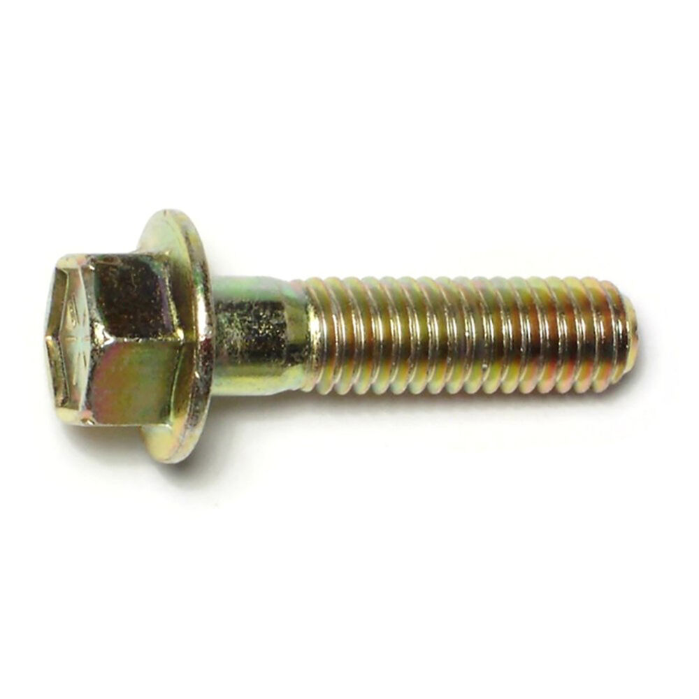 image of Flange Bolts - Grade 8, 7/16-14 x 1-3/4, Yellow Zinc, 1-Piece