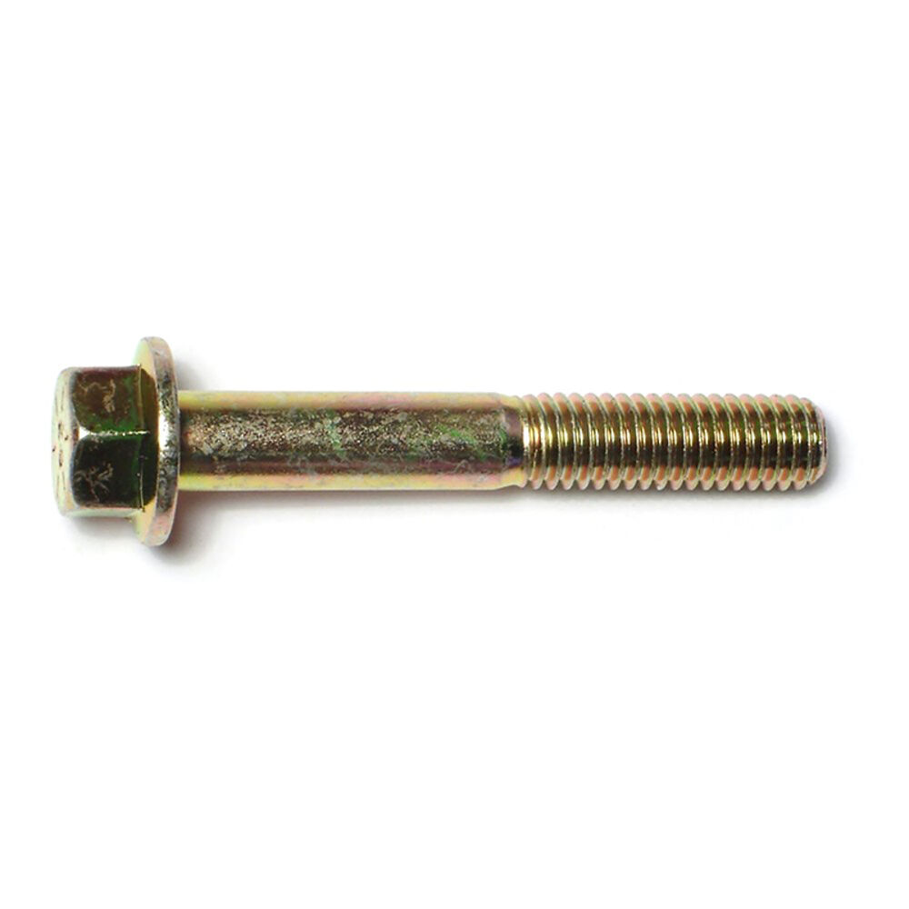 image of Flange Bolts - Grade 8, 7/16-14 x 3, Yellow Zinc, 1-Piece