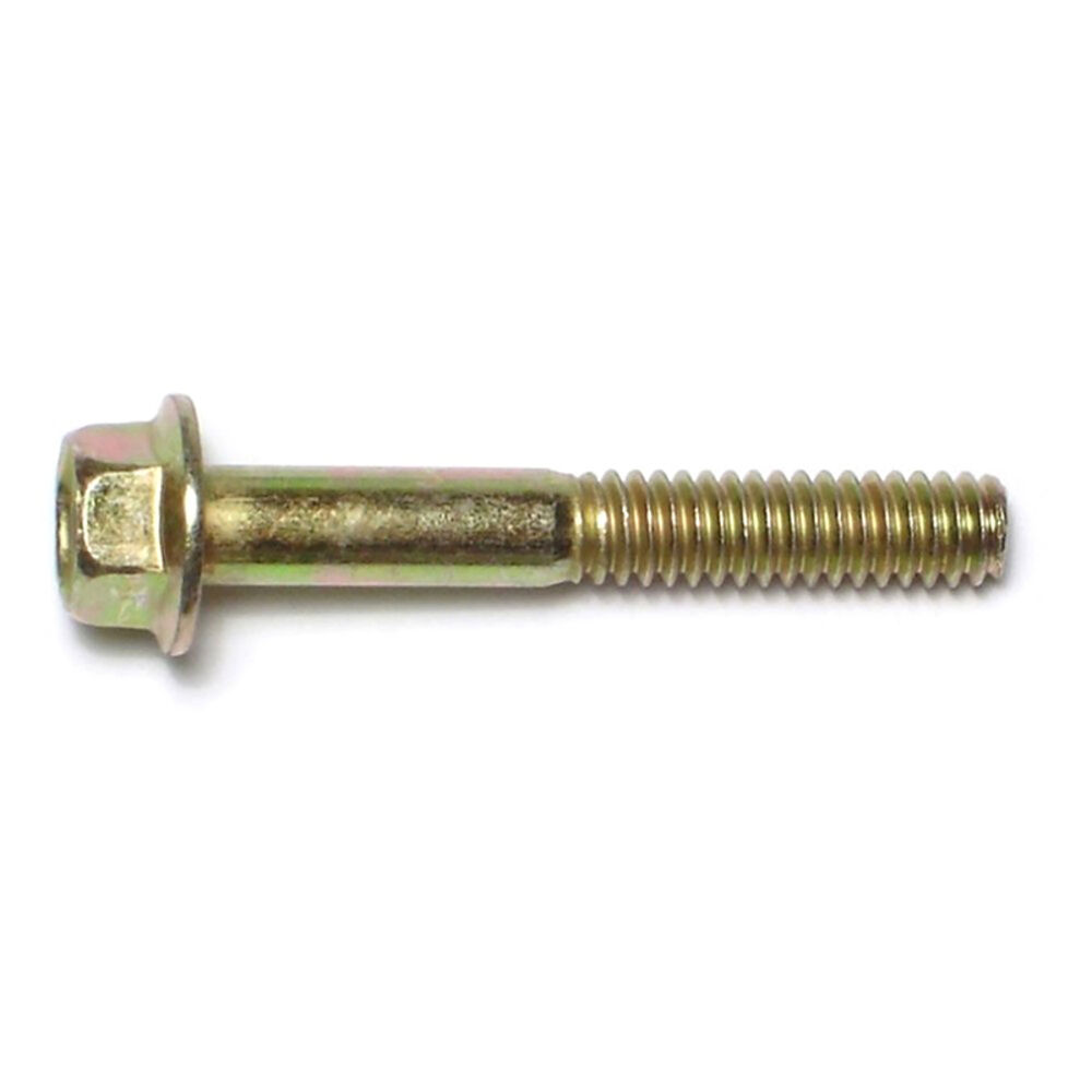 image of Flange Bolts - Grade 8, 1/4-20 x 1-3/4, Yellow Zinc, 1-Piece