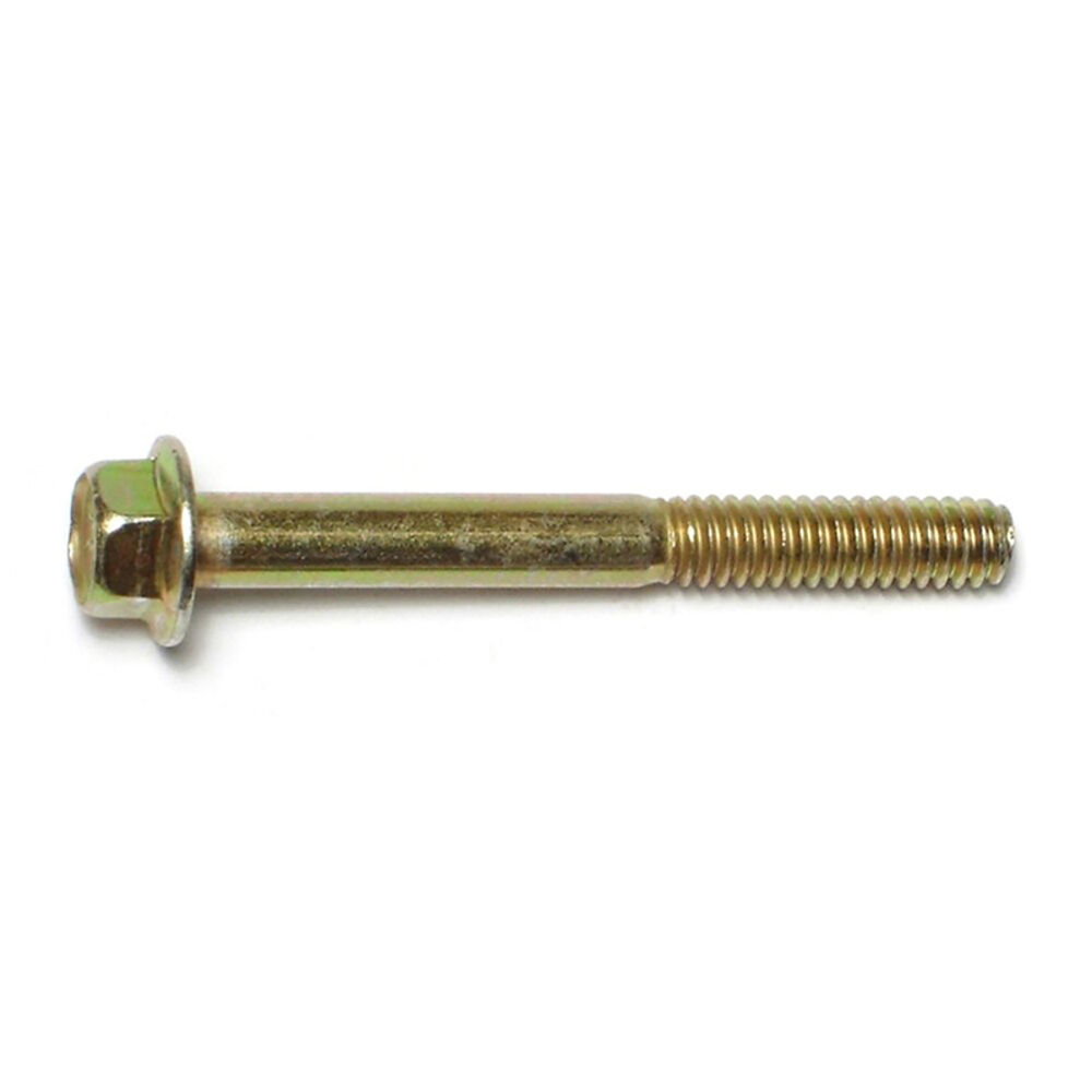 image of Flange Bolts - Grade 8, 1/4-20 x 2-1/4, Yellow Zinc, 1-Piece