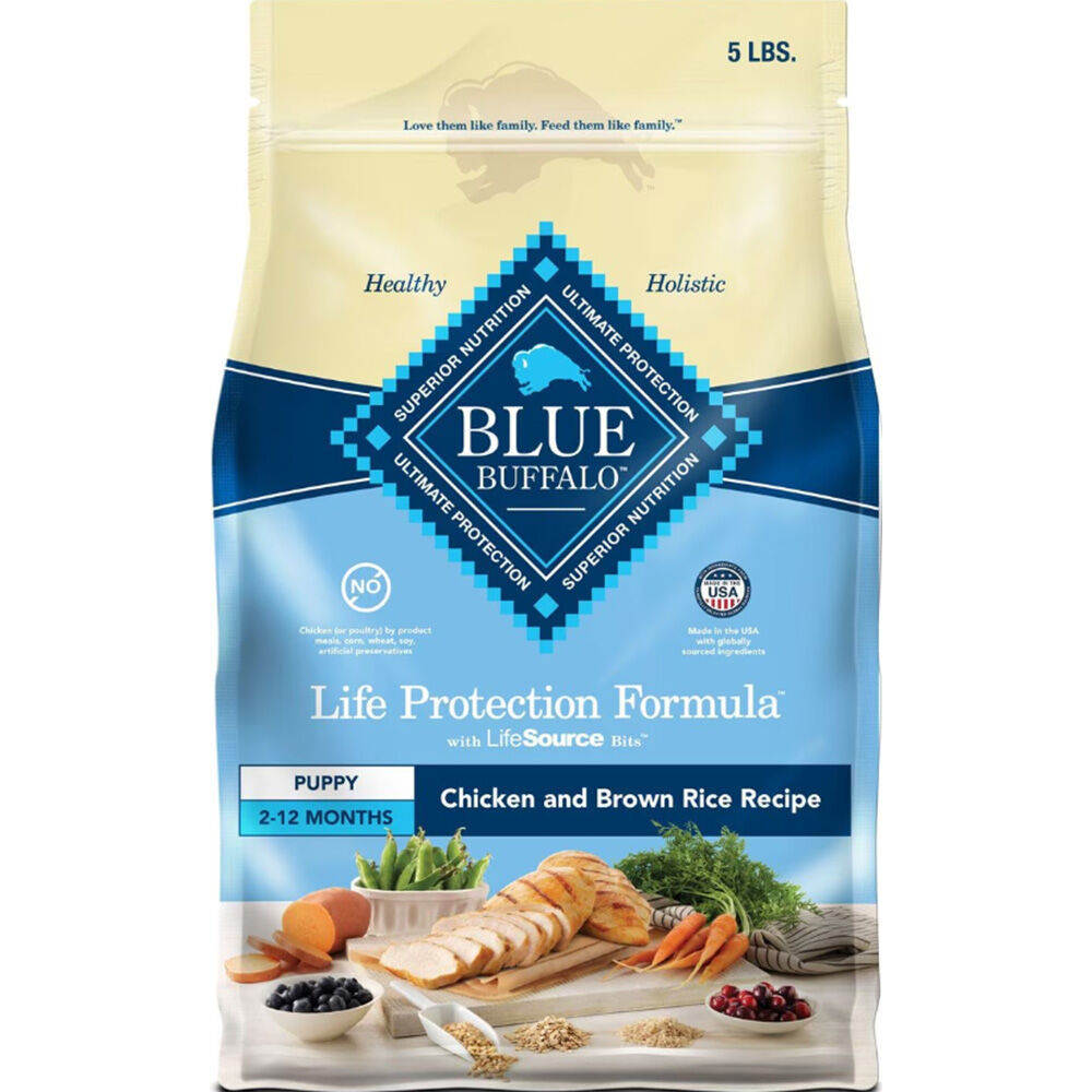 image of BLUE Life Protection Formula Dog Dry Food Puppy Chicken and Brown Rice, 6 lbs