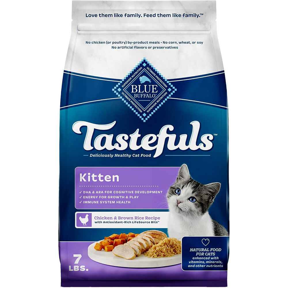 image of BLUE Tastefuls Dry Cat Food Kitten- Chicken & Brown Rice, 3 lb