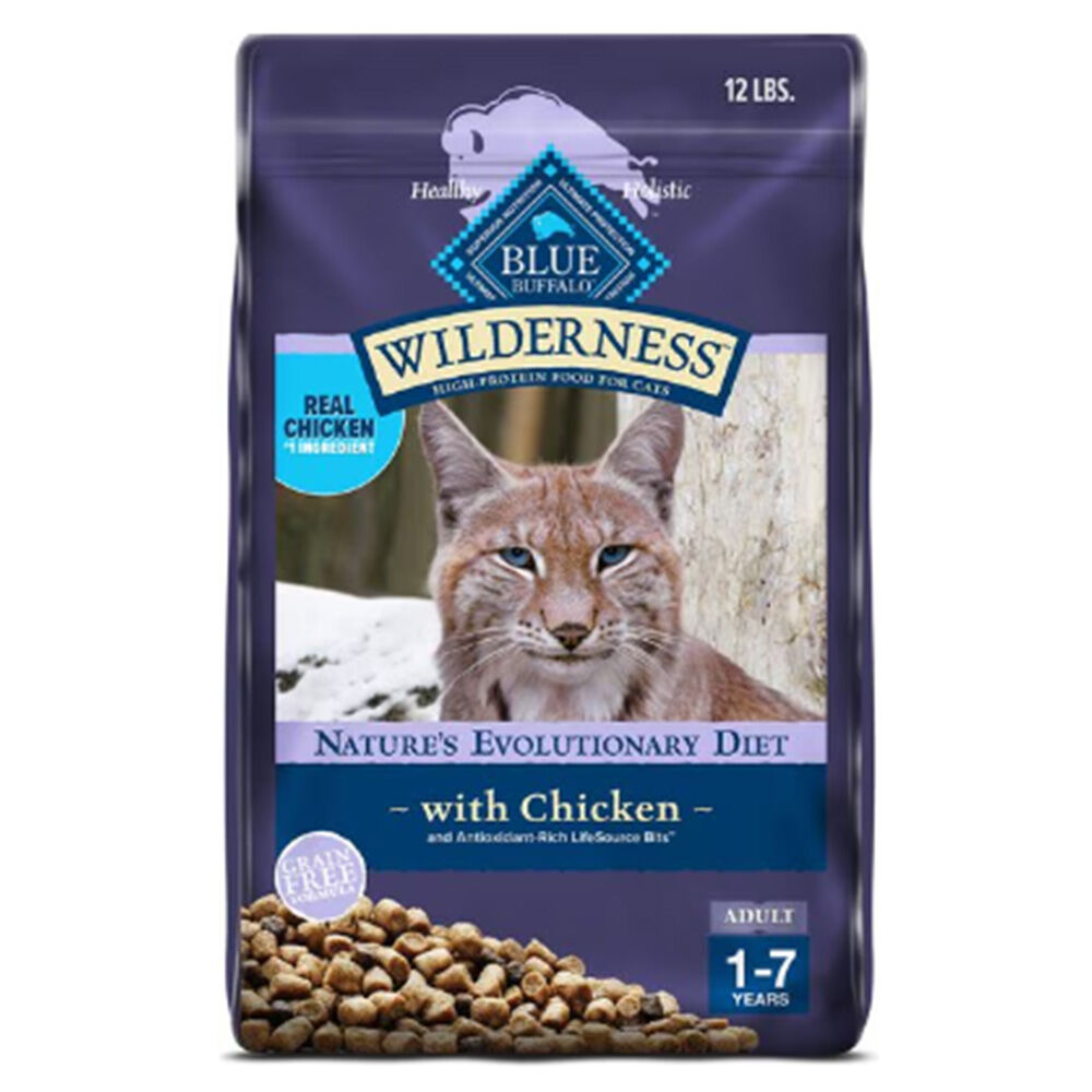 image of BLUE Wilderness Dry Cat Food, Chicken, 12 lb